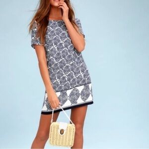 Lulu’s Taj Mahal Tour Blue Paisley Shift Dress NWT